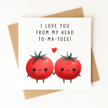 Valentine's Day Card - I Love You From My Head To-Ma-Toes - Standard Smooth Card