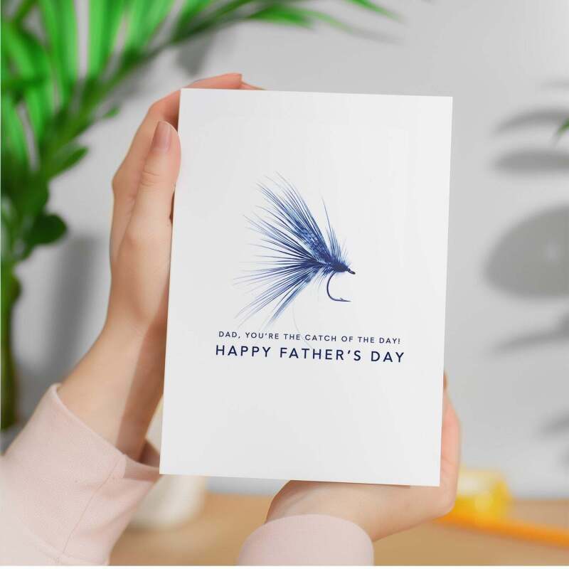 Father's Day Card For Fisherman Simple Father's Day Card You're The Catch Of The Day Father's Day Gift For Fisherman - Portrait (5x7) / Blank Inside