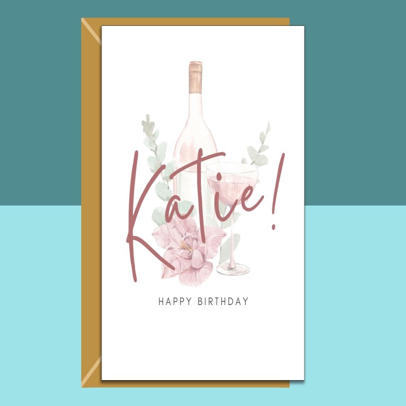 Personalised Birthday Card for Her or Him - 20th, 30th, 40th, 50th, 60th Customised Name card for friend, sister, wife, nan, mum, colleague - Blank inside - Regular - Matte