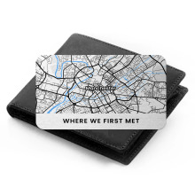 Personalised Aluminium Wallet Card - Map with Caption