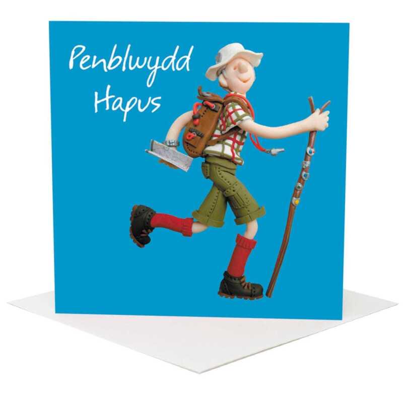 Penblwydd hapus - a rambling themed Welsh birthday card - designed by Erica Sturla - 15cm square and blank inside, made in the UK