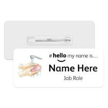 #hello my name is... Name Badge - Watercolour Handwashing