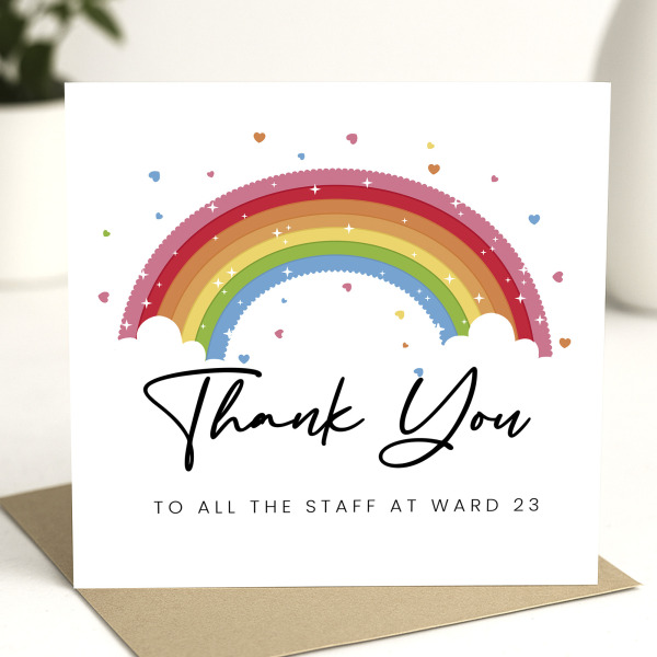 Personalised Thank You Card - To The Hospital Staff - Standard Smooth Card