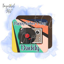 Personalised Father's Day Coaster - Happy Father's Day Retro Themed