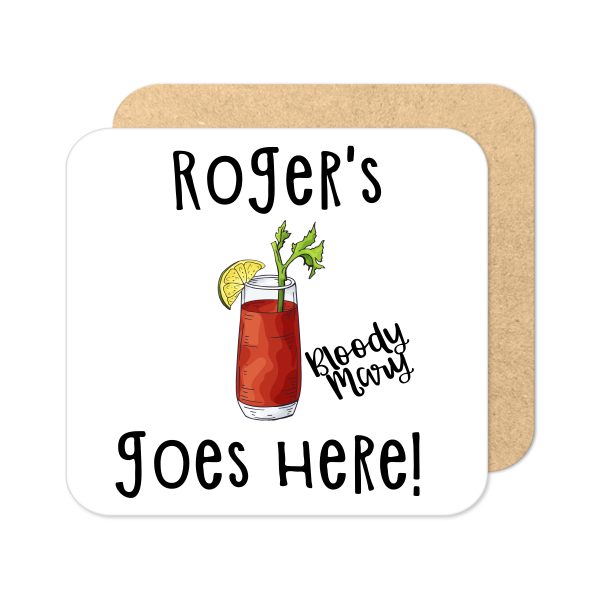 Personalised Cocktail Coaster - Hand Drawn Bloody Mary