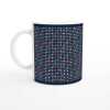 Coloured Spots on Blue Ceramic Mug - Ceramic White