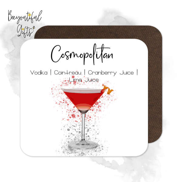 Cocktail Ingredient Coaster - Cosmopolitan