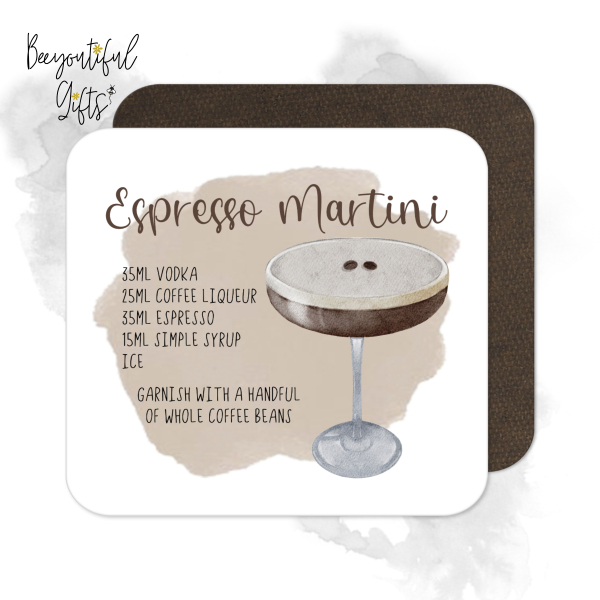 Cocktail Recipe Coaster - Espresso Martini