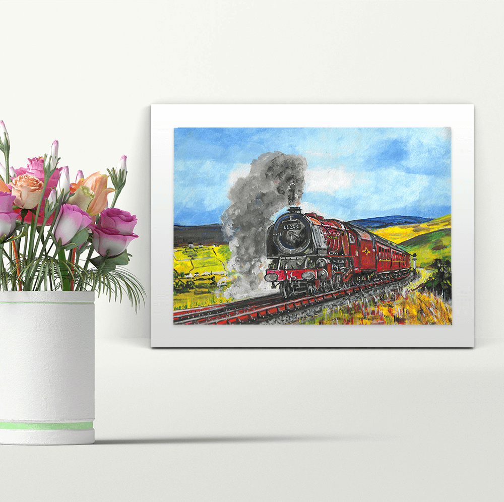 Train in the Countryside - A4 Print - Mounted