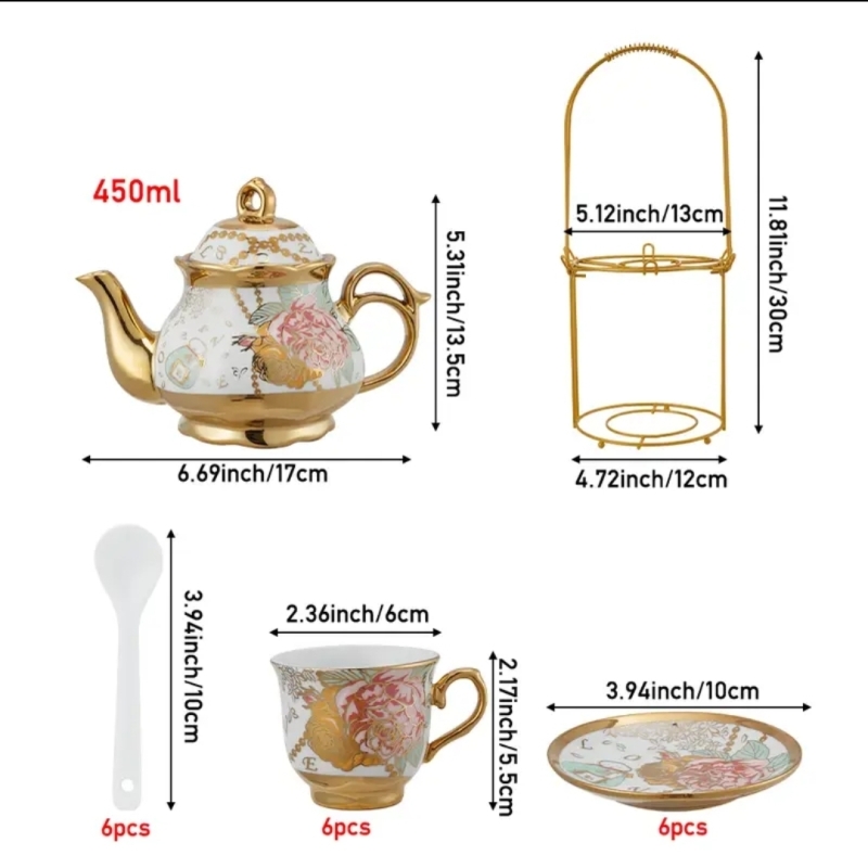 Elegant 20-Piece European Ceramic Tea & Coffee Set