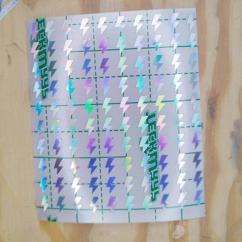 100 Lightning Stickers Holographic or Gold - 1 - Holographic