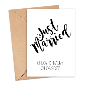 Personalised Wedding Card - Just Married