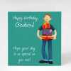 Godson birthday card from a Godparent - designed by Erica Sturla - 15cm square and blank inside, made in the UK