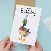 Birthday Card For Him or Her Of A Duck Illustration For Him or Her Birthday Gift