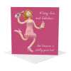 Fizzy and fabulous birthday card for her - designed by Erica Sturla - 15cm square and blank inside, made in the UK