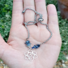 Sodalite Crystal Chip Sterling Silver Drawstring Bracelet 