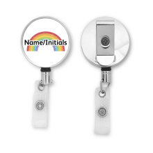 Personalised Metal ID Reel - Crackled Rainbow