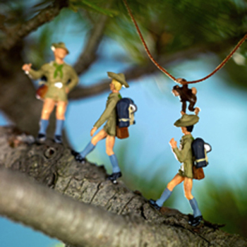 Monkey Business 150mm Square Greetings Card by Akiko Ida and Pierre Javelle