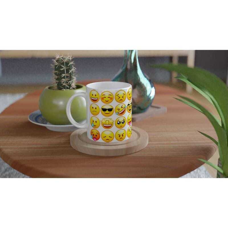Emoji Face Mug - Ceramic White