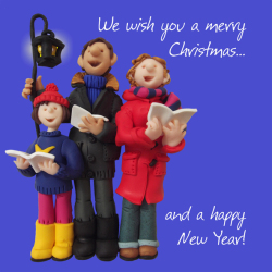 We Wish You A Merry Christmas Greeting Card One Lump or Two Cards