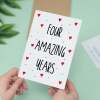 4 Year Anniversary Card For Wife or Husband Anniversary Card for 4th Anniversary Card For Boyfriend or Girlfriend Forth Wedding Anniversary - Large (5x7) / Blank Message