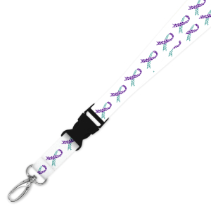 Double Breakaway Lanyard - Suicide Prevention Ribbon