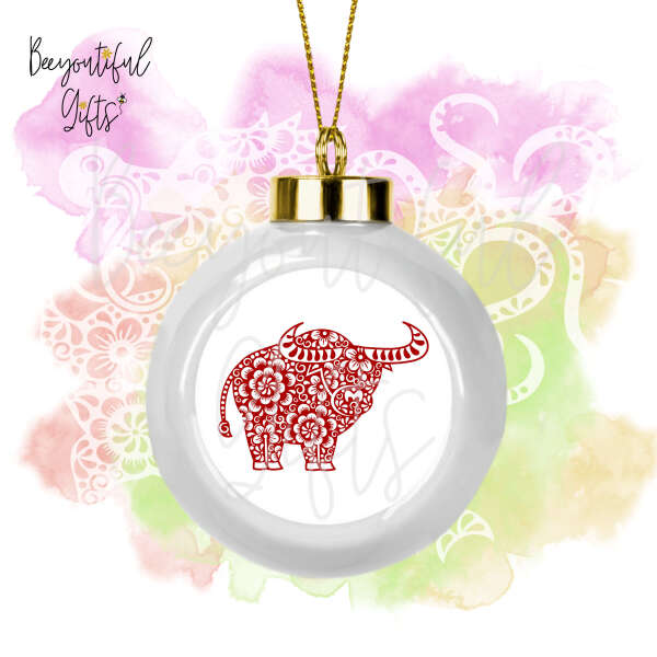 Ceramic Chinese New Year Bauble - Zentangle Chinese New Year Animal