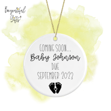 Pregnancy Announcement Ceramic Hanging Decoration - Coming Soon...