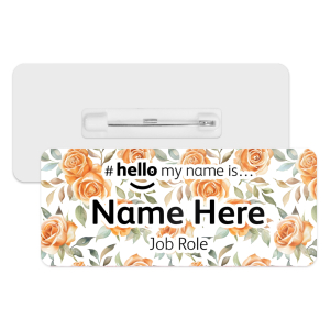 #hello my name is... Name Badge - Orange Roses
