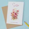 Birthday Card For Sister Card For Her Card for Sister Luxury Card For Sister Birthday Card for Loved One Sister Card Birthday Flower Card - Large (5x7) / Blank Message