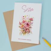 Birthday Card For Sister Card For Her Card for Sister Luxury Card For Sister Birthday Card for Loved One Sister Card Birthday Flower Card
