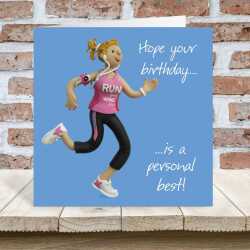 Personal best birthday card for her - designed by Erica Sturla - 15cm square and blank inside, made in the UK