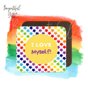 Children's Affirmation High Gloss Wooden Coaster - I Love Myself