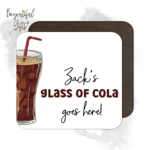 Personalised Drinks Coaster - Hand Drawn Glass of Cola