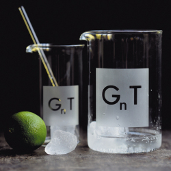 Holy Mackerel gin and tonic retro themed blank greeting card for him or her - designed by Andy Poplar - 15cm square and blank inside for your message