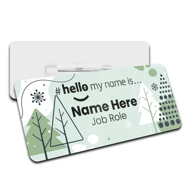 #hello my name is... Name Badge - Winter Trees