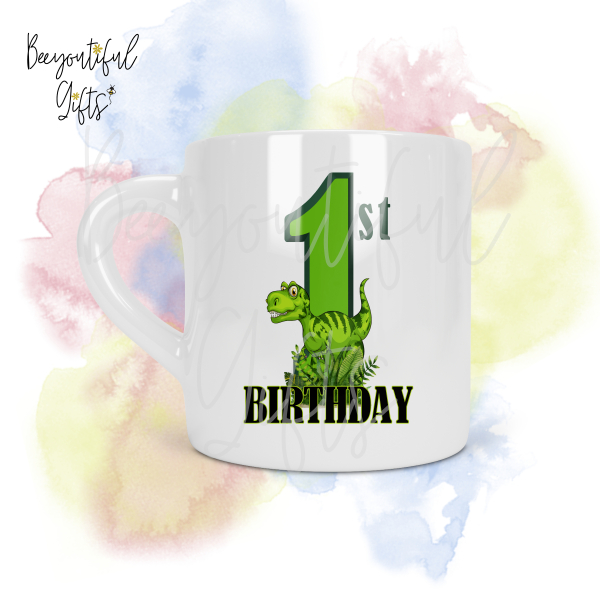 Personalised Dinosaur 1st Birthday Number Smug Mug® (6oz)