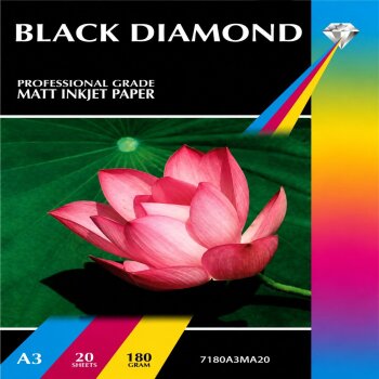 Black Diamond A3 180gsm Matte (Matt) Inkjet Paper