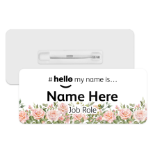 #hello my name is... Name Badge - Rose Border