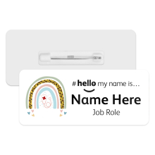 #hello my name is... Name Badge - Stethoscope Rainbow