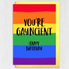 Funny LGBTQ+, gay, lesbian, old age, ancient birthday card: Happy birthday, you're gayncient (Size A6/A5/A4/Square 6x6") - A6: Single card