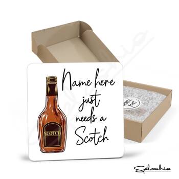 Scotch Coaster, Personalised, Drinks Mat, Personalised Drink Coaster Whisky, Whiskey Fathers Day gift, Christmas Coaster