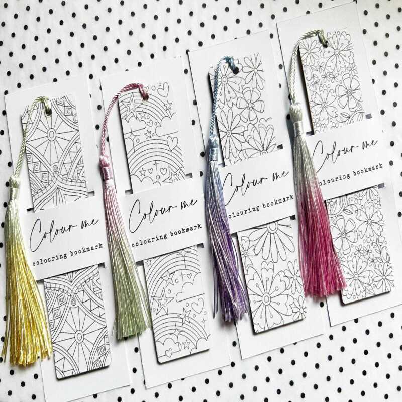 COLOURING Bookmark - Ditsy Floral - Pink