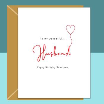 Husband Birthday Card - Personalised - For Him - Hubby - On his birthday