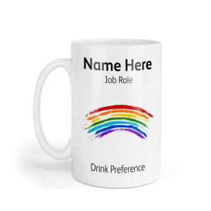 Personalised Ceramic Mug - Rainbow Brush Strokes