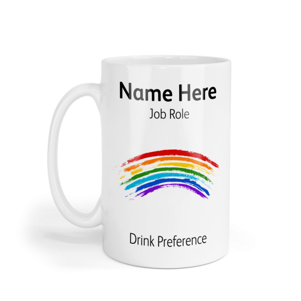 Personalised Ceramic Mug - Rainbow Brush Strokes