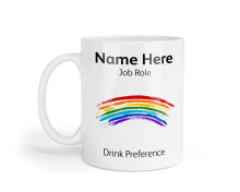Personalised Ceramic Mug - Rainbow Brush Strokes