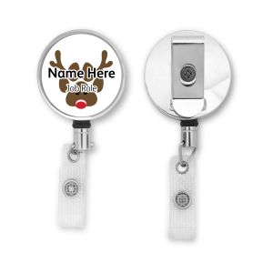 Personalised Metal ID Reel - Reindeer Paw Print