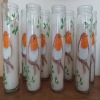 Hand Painted Christmas Robin Candles Memorial