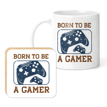 Gaming Mug & Coaster Set - Born To Be A Gamer